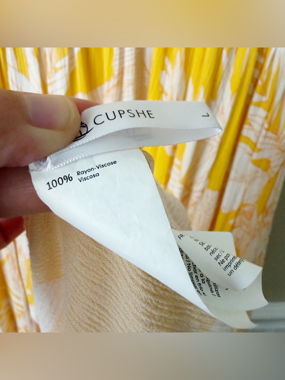 Cupshe | Selena Maxi Dress Double Slit Floral Tropical Summer Yellow White Large - Picture 6 of 6